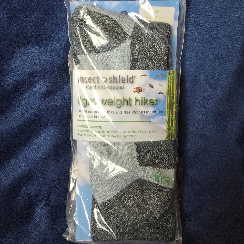 Insect Shield Sport Socks Built in Repellant Size M Men's Size 5-8 Women's 5.5-9